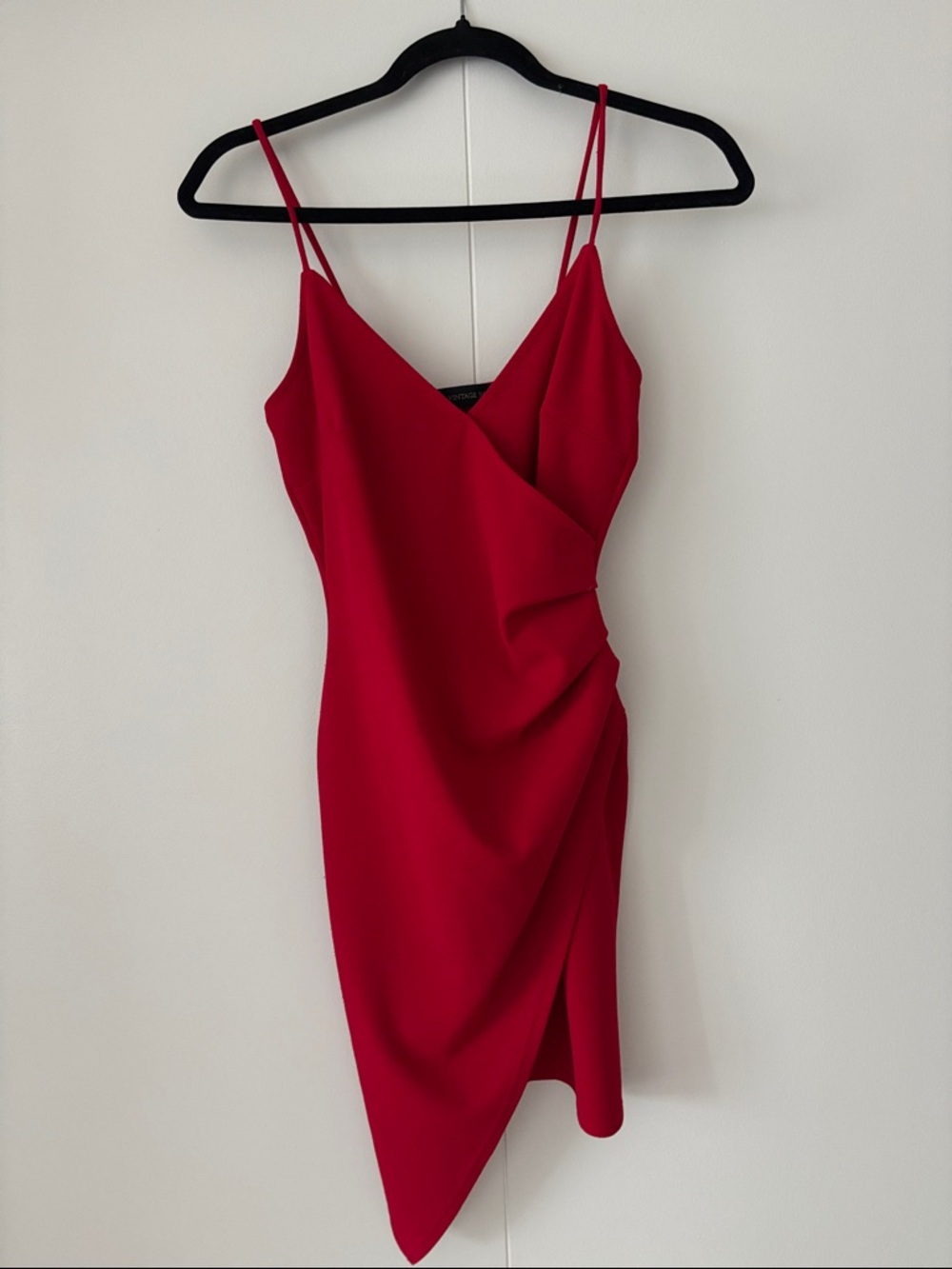 The Vintage Shop Red Asymmetric Spaghetti-Strap Mini Dress